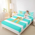 thumbnail image 3 of Erosebridal Bow R Letter Kids Bed Sheets, Fashion Stripes Line King Sheets, 4-Piece, 3 of 5