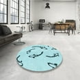 thumbnail image 3 of Ahgly Company Indoor Square Patterned Electric Blue Area Rugs, 5' Square, 3 of 6