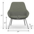 thumbnail image 2 of Bowery Hill 16" Modern Fabric and Metal Lounge Chair with 4 Metal Legs in Green, 2 of 3