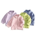thumbnail image 2 of LYMAYTER Double Sided Velvet Jacket for Kids Unisex Girls Boys Solid Color Zipper Outerwear Toddler Spring Fall Warm Coats 3-12 Years, 2 of 9