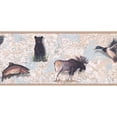 thumbnail image 2 of Concord Wallcoverings Wallpaper Border Animals Pattern Fish Duck Bear Deer on Map for Cottage, Beige Blue White Brown Black, 9.25 Inches by 15 Feet FS4956B, 2 of 4