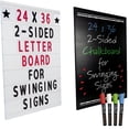 thumbnail image 1 of Excello Letter Board Sign & Black Chalkboard, Two-Sided, 24 x 36", 2 Pack, 1 of 5