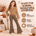 thumbnail image 5 of BTWEEN Girls 2-Piece Bell Sleeve Top and Split Flare Leggings Set, Cartouche, Size 7, 5 of 7