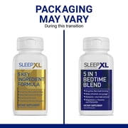 5 Key Ingredients, fast-acting formula, fall asleep faster & sleep longer. SleepXL Includes immediate-release melatonin, L-Theanine (calming), Chamomile, Magnesium & B6 (60 Vegan Capsules,30-Servings)