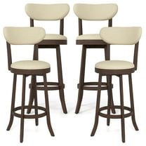 Gymax 30.5'' Bar Height Chairs Set of 4 Swivel High Barstool w/ Padded Seat & Backrest