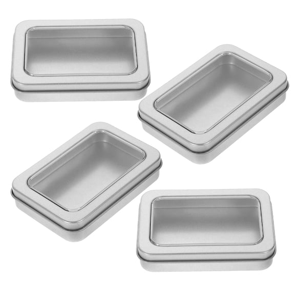 MIPCASE 4-Pack Metal Game Card Holder Box for Playing Cards and Small Item Storage Organizer