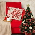 thumbnail image 5 of Brilbcu Set of 4 Christmas red and White Christmas Throw Pillow Covers Cushion Covers Square Winter Holiday Decorative Pillow Covers for Sofa Couch Bed and Car(18"X18", Cotton-Linen), 5 of 5