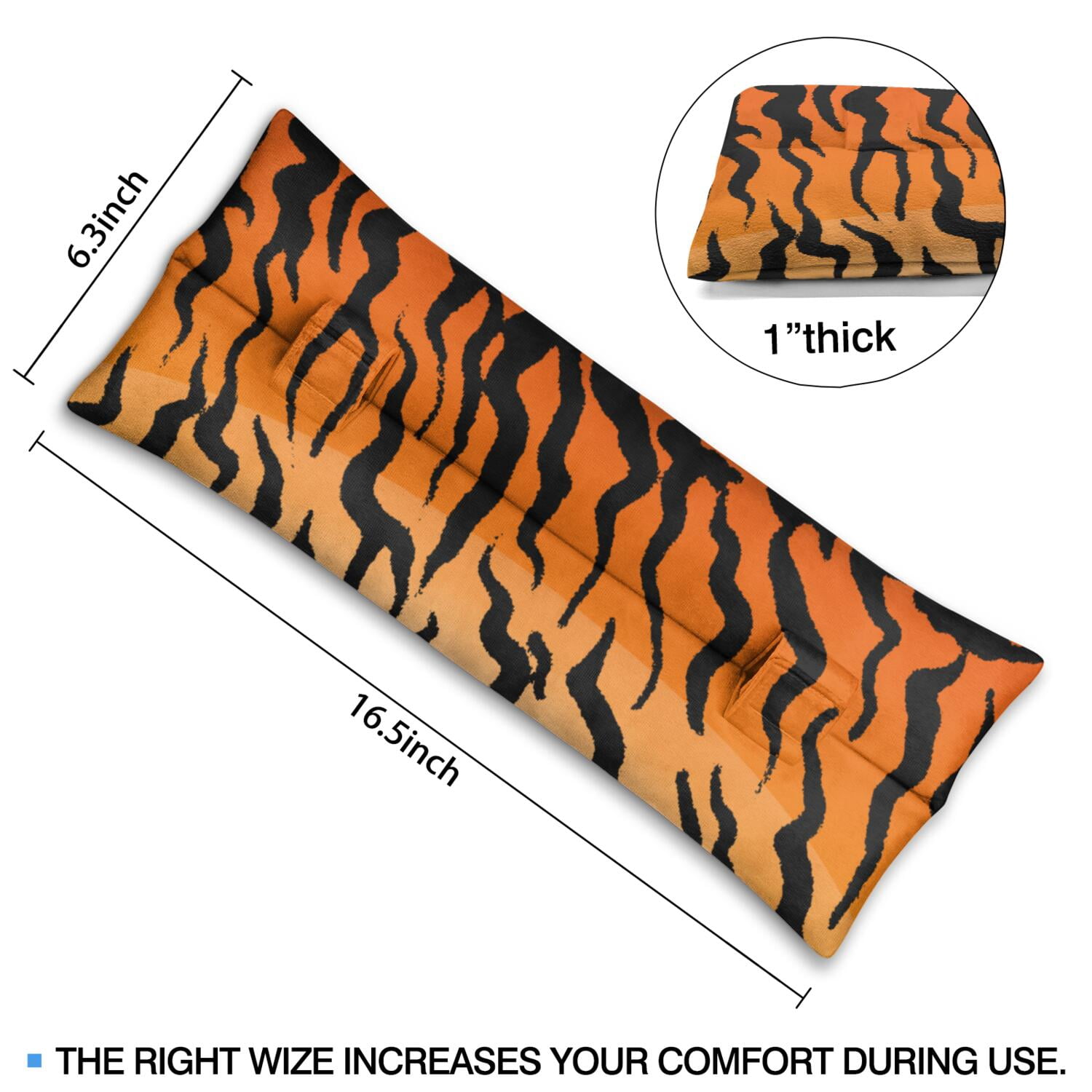 Bengal Tiger Painting Seat Belt Cushion - Machine Washable Post-Op Pillow for Women with Sensitive Chest