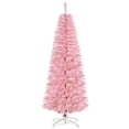 thumbnail image 1 of HOMCOM 6FT Artificial Christmas Tree Xmas Holiday Pencil Tree Home Pink, 1 of 10