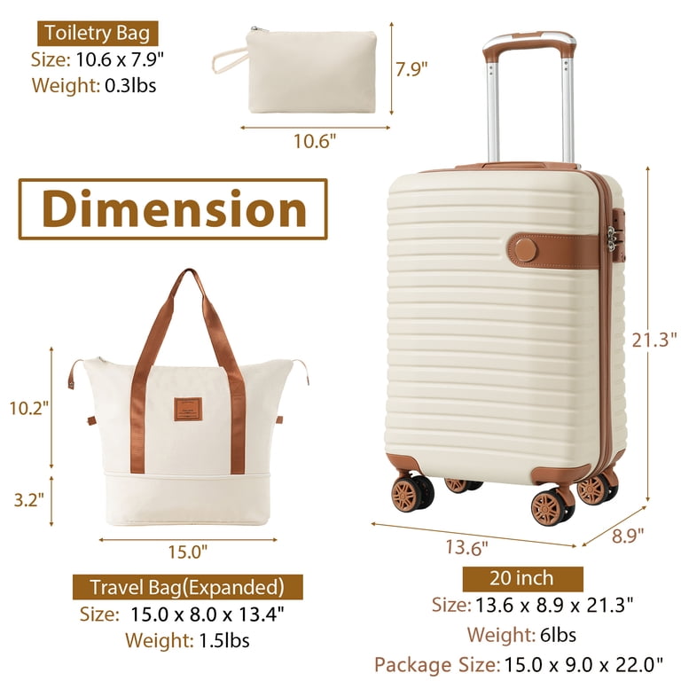 Euroco 3-Piece Carry-On Luggage Set With TSA Lock photo 8