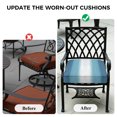thumbnail image 3 of Outdoor Patio Cushion Covers 4 Pack Blue Ombre Patio Chair Cushion Covers with Ties and Zipper Light Blue Ombre White Stripes Waterproof Outdoor Seat Cushion Covers for Patio Furniture 24"x24", 3 of 7