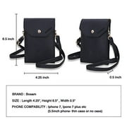 Bosam Cute Candy Colors Crossbody Cell Phone Purse Small Woman Bag Wallet for Smartphones Under 5.5inch(Black)
