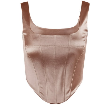 

XINYTEC Women s Bustier Crop Top Sexy Corset Bra Tops Black/Bean Paste/Rose Top Cropped