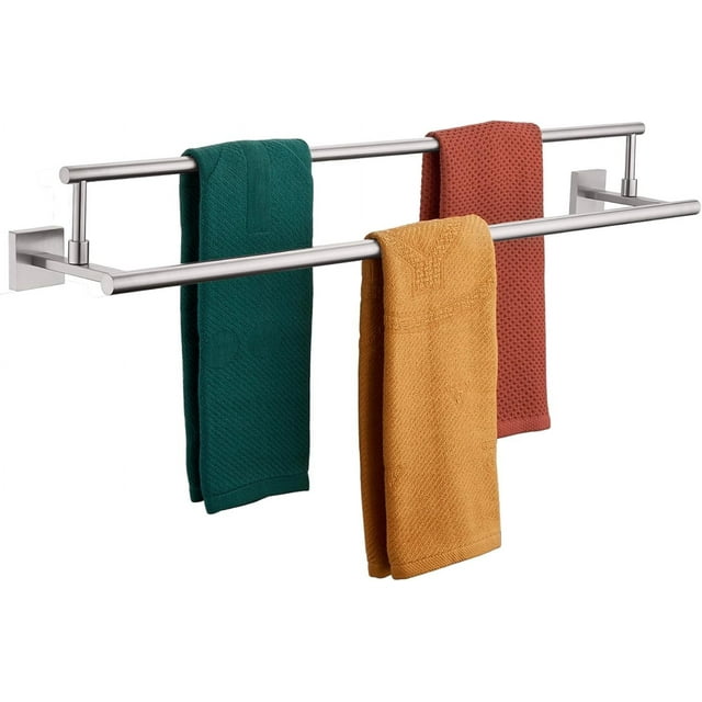 Bathroom Towel Bars Double Towel Rails Matte Towel Holder for Kitchen Garage Wall Mount Stainless Steel BBKL