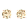 thumbnail image 3 of 2 ct Screw-Back Stud Earrings for Women | 6.5mm Round Cut Natural Morganite | 18K Rose Gold, 3 of 5