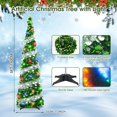 thumbnail image 2 of Árbol de Navidad Pinkswan de 1,5 m con luces, oropel verde y plateado, 2 of 8