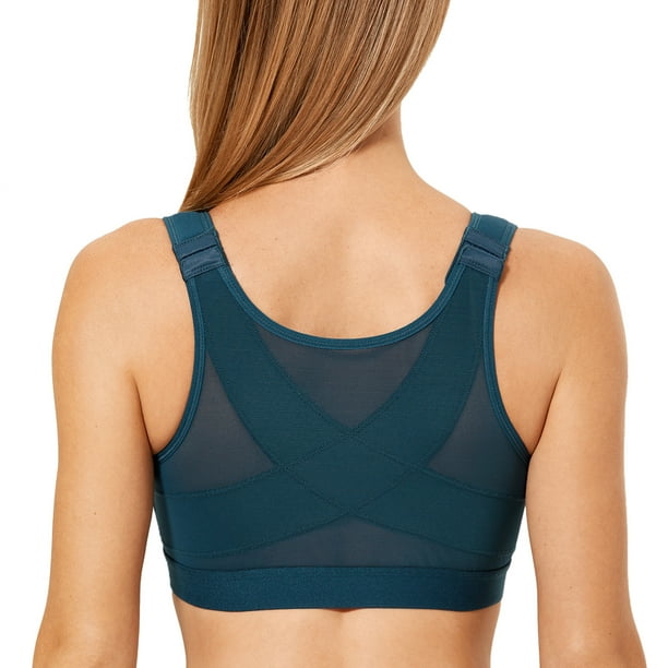 DELIMIRA Women's Full Coverage Front Closure Wire Free Back Support