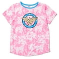 thumbnail image 2 of DC Comics Justice League Wonder Woman Pajama Shirt and Pants Sleep Set Tie Dye Toddler to Big Kid, 2 of 5