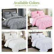 HIG Blush Pinch Pleat Comforter Set, 5-Piece, King