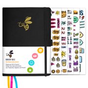 Undated Daily Planner - Monthly, Weekly, Daily Planner to Achieve Goals, Set Plans, Increase Productivity & Organize Your Life - Hardcover Journal E-Books   5 Sheets of Stickers | Black