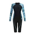thumbnail image 3 of Women's Swimwear Long-sleeved Surfing Suits Shorts Diving Suits With Chest Pads And No Steel Supports Conservative Swimsuits Black,L, 3 of 8