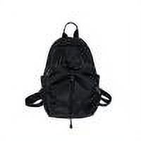 Mochila de moda para mujer Mochila con cordón Mochila de viaje multifunción (negro)