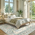 thumbnail image 4 of Lahome 8'x10' Washable Area Rug for Living Room with Non Slip Backing,Traditional Boho Rug,Low Pile Lightweight Carpet,Floral Print Mat,Washable Machine for Bedroom,Beige, 4 of 14