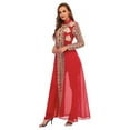 thumbnail image 4 of Valcatch Muslim Dress for Women Dubai Abaya Suit Embroidery Long Sleeve Flowy Maxi Dress Robe and Pants Prayer Clothes Islamic Evening Gown, 4 of 5