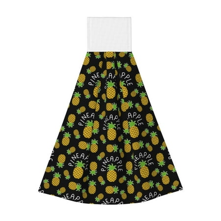 

Ocsxa Pineapple for Hand Towels Hand Wipes with Velcro Soft and Fast Absorbent Hanging Towels Reusable Cleaning Cloth for Kitchen/Bathroom/Laundryroom 14x18In
