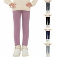 thumbnail image 5 of EnJoCho Girls Fleec𝖾 Lined Leggings Winter Warm Thermal Thick Velvet Basic Ankle Length High Waist Ribbed Knit Slim Tights Pants for Kids Comfortable Soft 𝖲tretch Everyday, 5 of 5