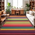 thumbnail image 3 of Area Rug 4x6ft, Vintage Mexico Colorful Stripe Washable Rugs for Living Room Bedroom, Abstract Ombre Rainbow Pattern Soft Non-slip Area Rugs Rectangle Floor Carpet for Dining Room, 3 of 9