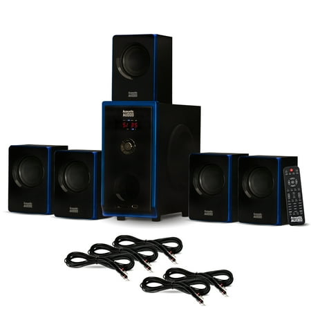 Acoustic Audio AA5102 Bluetooth 5.1 Speaker System with 5 Extension Cables Home Theater