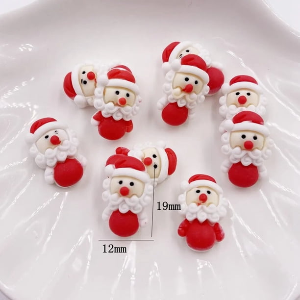 20 piezas Kawaii colorido resina alce Santa guante campana cabujón plano Mini figurita de dibujos animados álbum de recortes DIY decoración navideña artesanal