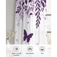 thumbnail image 6 of Purple Spring Botanical Sheer Curtains 45 Inch Length 2 Panels Set for Living Room/Bedroom, Weeping Eucalyptus Butterfly Kitchen Curtains Grommet Semi-Sheer Curtains Window Treatments 42"x45"x2, 6 of 7