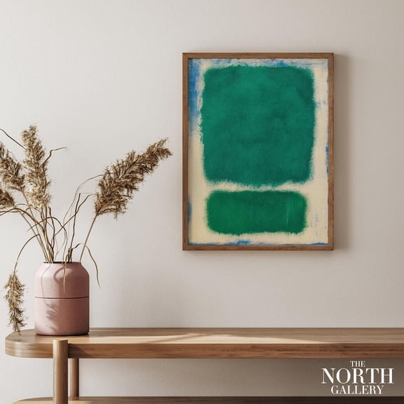 Mark Rothko Art Print, Green Colors, Exhibition Poster, Contemporary Modern Art For Bedroom, Living Room And Dining Room, Size X Unfframed UNFRAMED Poster, Wall Art for Decor, Present, 8x12