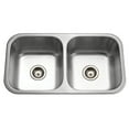 thumbnail image 2 of Houzer MD-3109-1 31-1/2" x 17-15/16" Stainless Steel Classic Undermount 50/50 Double Bowl Kitchen Sink, 2 of 9