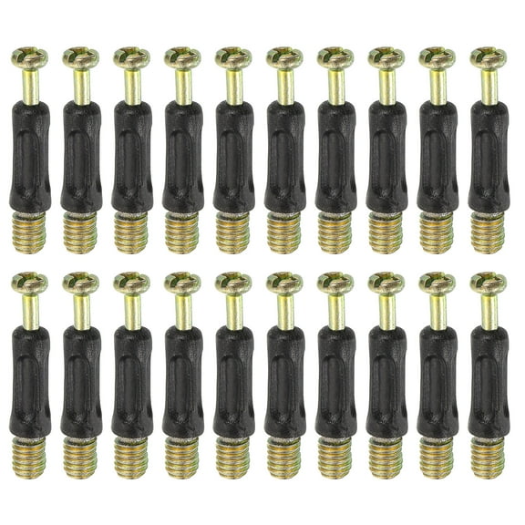 Uxcell 30Pcs 35mm Furniture Connecting Fittings, Thread Bolts Dowels Screws, Black