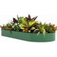 thumbnail image 3 of Historyli Huerto elevado para jardín, 1 unidad, 8x4x1.5 pies, acero galvanizado, resistente a la corrosión, jardinera para plantas de exterior, color verde., 3 of 8