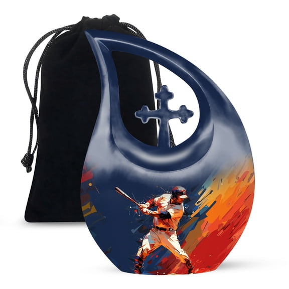 JAGSHASHI Baseball Cremation Urns Large - Urn For Men - Cremation Burial Urns - Adult Urns For Men - 10 Inch With Velvet Bag - Cremation Ashes Urn - Burial Urns For Adult Human Ashes