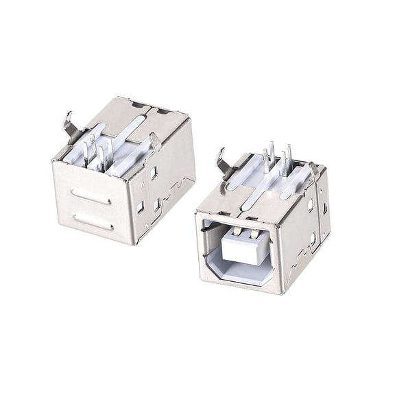 USB 2.0 Type B Female Socket Connector Jack Port, 4-Pin DIP 90 Degree Right Angle, Repair Replacement Adapter