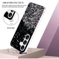 thumbnail image 3 of Phone Case for Samsung Galaxy S23 FE Case Clear Glitter Sparkle Pink Samsung S23 FE Case Silicone Transparent Shockproof Soft Cover Thin (Black), 3 of 14