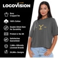 thumbnail image 4 of Yellowstone Branding Est 1886 Women's Boxy Cropped T-Shirt Casual Graphic Tee, 4 of 6