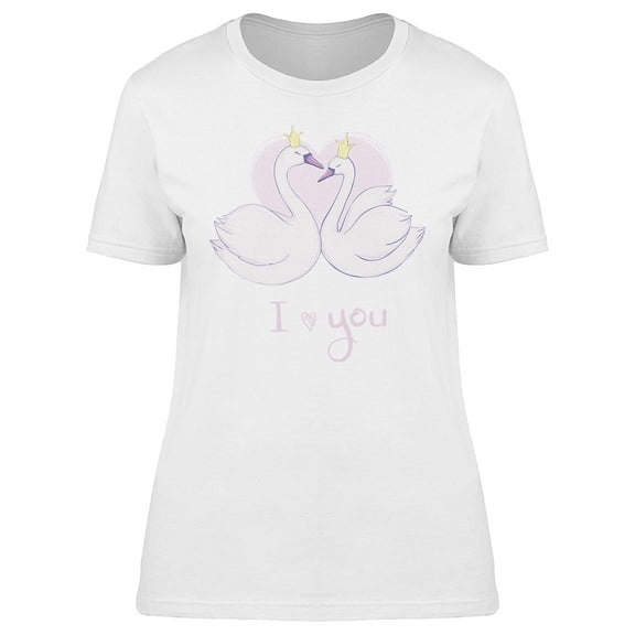 Cute Lovely Princess Swan Art T-Shirt Women -Image by Shutterstock, Female Medium