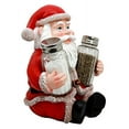 thumbnail image 2 of Christmas Jolly North Pole Santa Claus Glass Salt Pepper Shakers Holder Figurine, 2 of 4