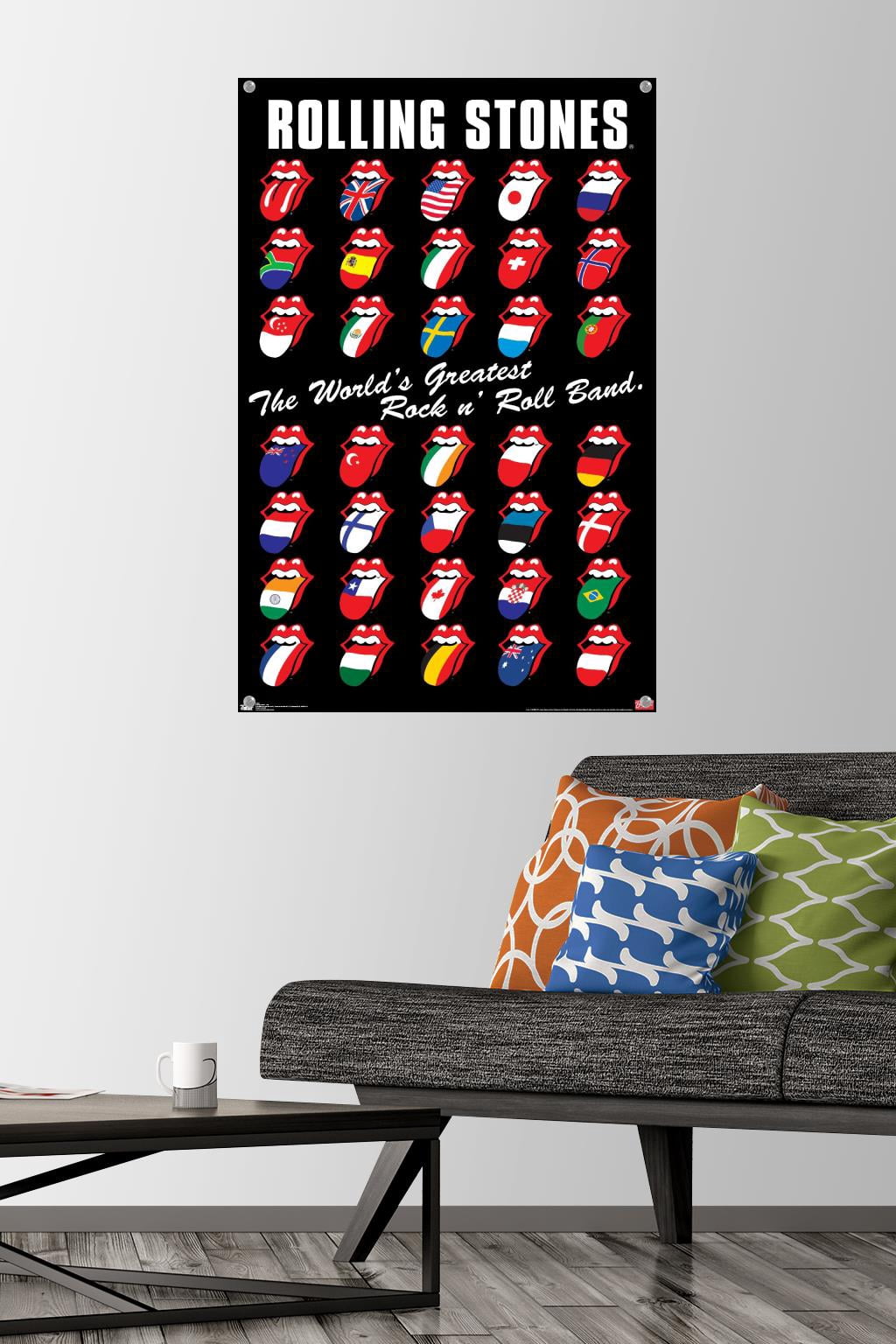 Rolling Stones - Grid Wall Poster with Push Pins, 22.375" x 34"
