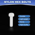 thumbnail image 5 of Uxcell M8x30mm White Nylon Bolts Plastic Nuts Full Thread Head Screws and Nuts Set for Industrial Home Fastening Projects, 24 Sets, 5 of 5