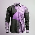 thumbnail image 1 of Camisa de hombre de verano de manga larga con solapa en bloque de color, ropa de calle para exteriores, a la moda, informal, transpirable y cómoda, 1 of 6