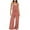 Watermelon Red, variant on Fashion Plus Size Jumpsuits for Women with Sleeves Summer Sleeveless Loose Overalls Rompers Linen Wide Leg Jumpsuits