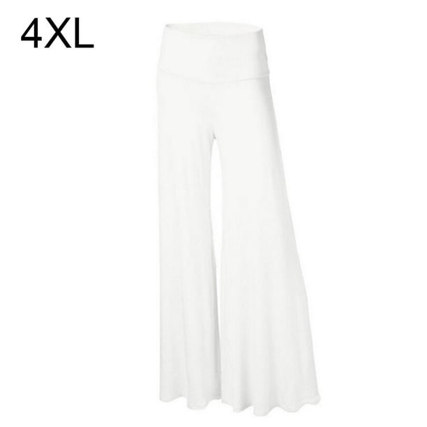 Pantalones Pantalones de yoga de cintura alta Pantalones de mujer de pierna ancha Ropa deportiva, Blanco, 4XL sidaley AP002098-07