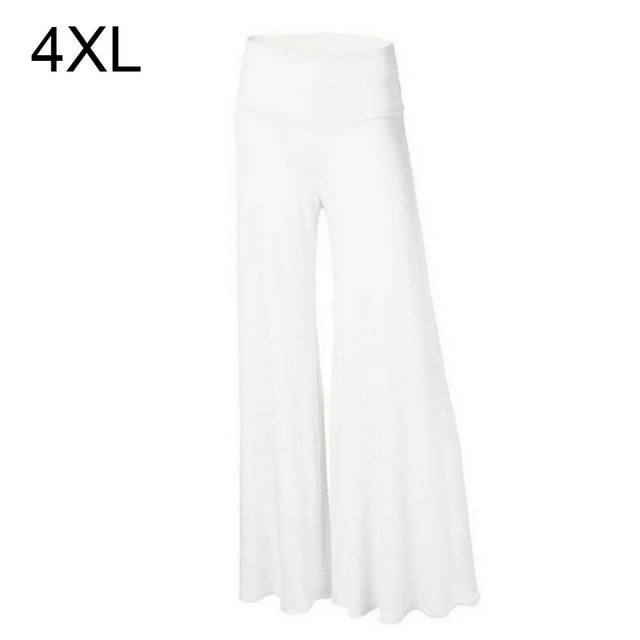 Pantalones Pantalones de yoga de cintura alta Pantalones de mujer de pierna ancha Ropa deportiva, Blanco, 4XL sidaley AP002098-07